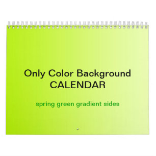 Only Colour Background Calendar - Spring Green