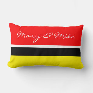 Only Colour Background - fire red + your ideas Lumbar Pillow