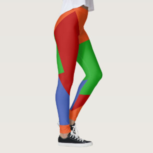 Only Colour Background - green red blue Leggings