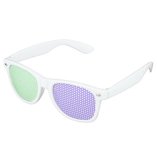 Only Colour Background - light mint & light violet Retro Sunglasses (Angled)