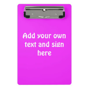 Only Colour Background - pink + your ideas Mini Clipboard