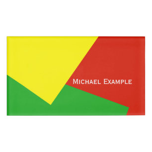 Only Colour Background - yellow green + your ideas Name Tag