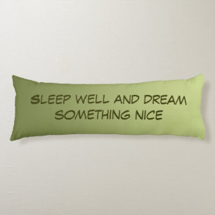 Only Colour Gradients - olive green + your text Body Pillow