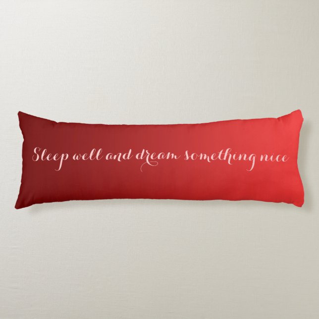 Only Colour Gradients - red + your text Body Pillow (Front)