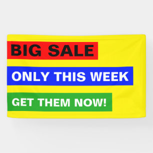 Only Colour Stripes - fire red royal blue green Banner