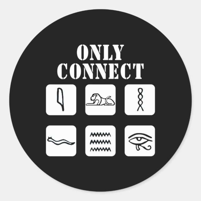 Only Connect Hieroglyphics Typewrite Classic Round Sticker (Front)