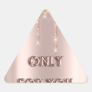 Only For You Shopping Rose Drips Gold Triangle Sticker