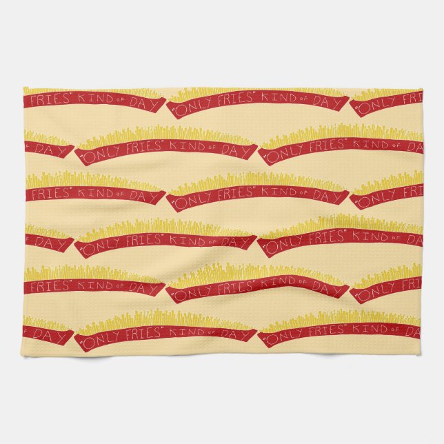 Only Fries Kind of Day 🍟 Kitchen Towel (Horizontal)