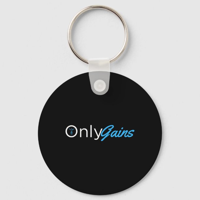 Only Gains - Onlygains Funny Men's Fitness Bodybui Keychain (Front)