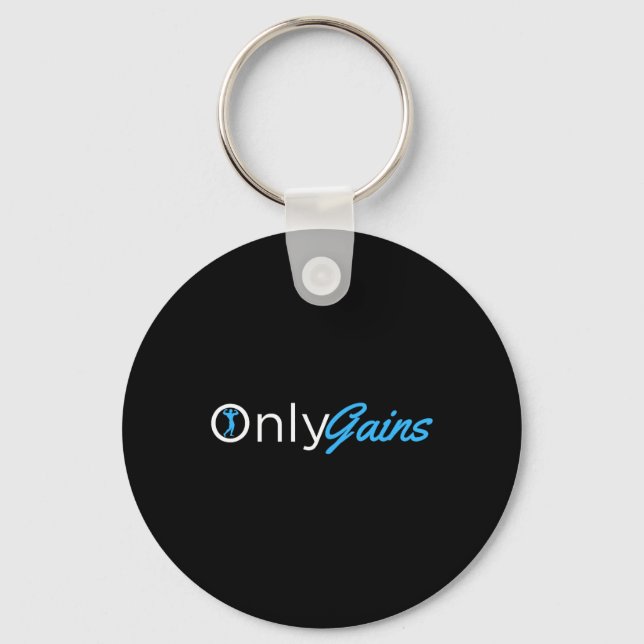 Only Gains - Onlygains Funny Men's Fitness Bodybui Keychain (Front)