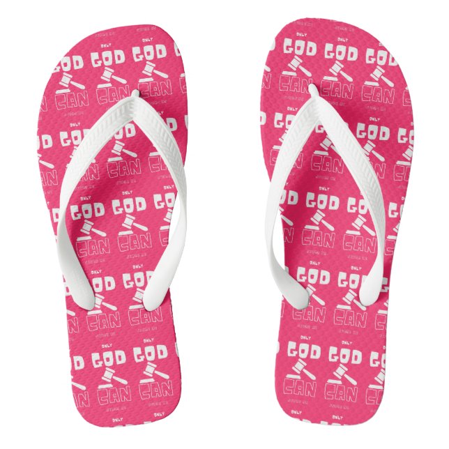 Only God Can Judge Me Pink Unisex Flip Flops (Footbed)