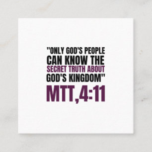 only God's people can know the secret truth about Square Business Card