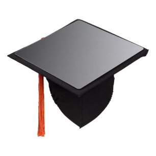 Only Gradients Colour - black white + your idea Graduation Cap Topper