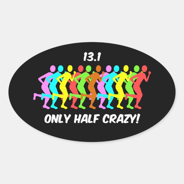 only half crazy oval sticker (Front)