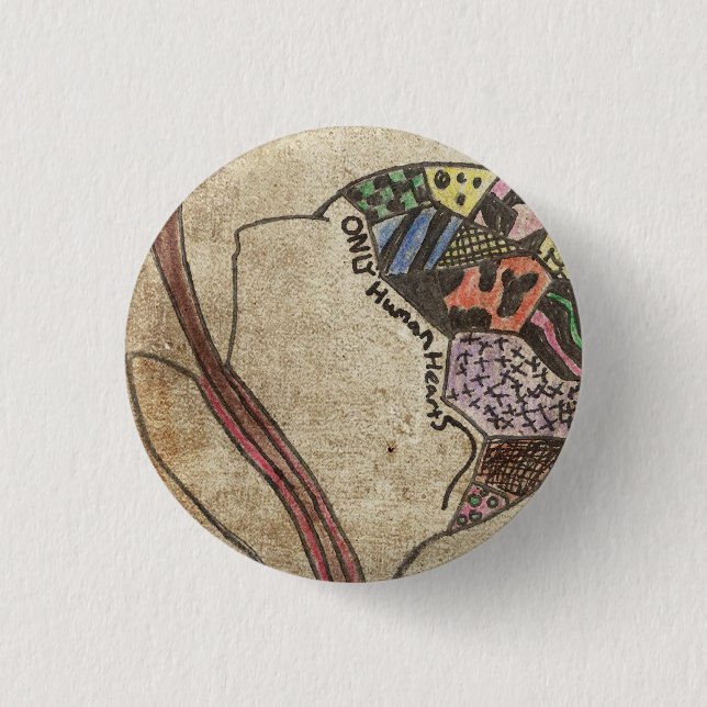 Only Hearts (B) 1 Inch Round Button (Front)