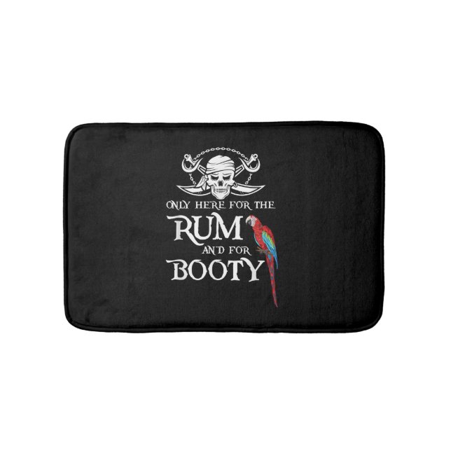 Only Here   Rum And  Booty Pirate & Parrot Pirate Bath Mat (Front)
