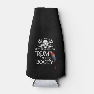 Only Here   Rum And  Booty Pirate & Parrot Pirate Bottle Cooler