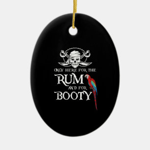 Only Here   Rum And  Booty Pirate & Parrot Pirate Ceramic Ornament
