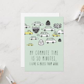 Only in Silicon Valley Greeting Card: Commute Card