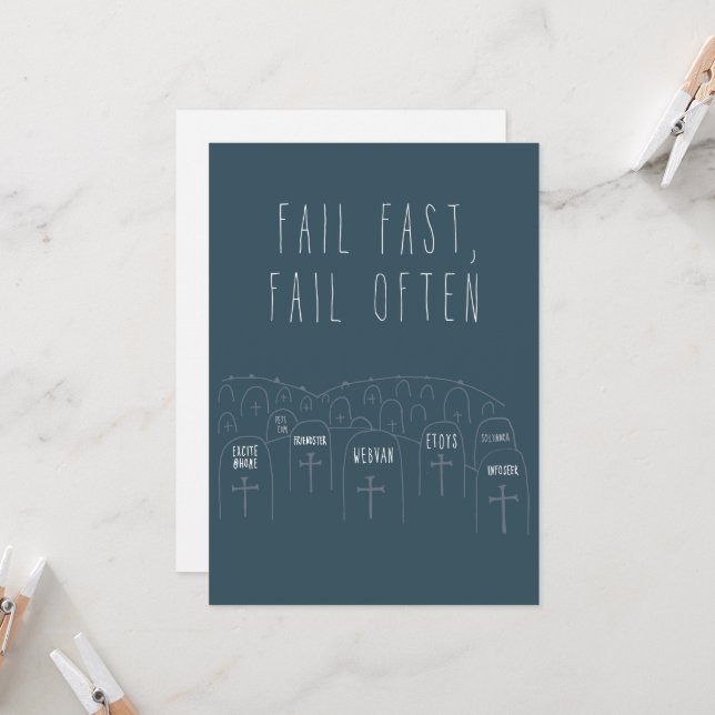 Only in Silicon Valley Greeting Card: Fail Fast Card (Front/Back In Situ)
