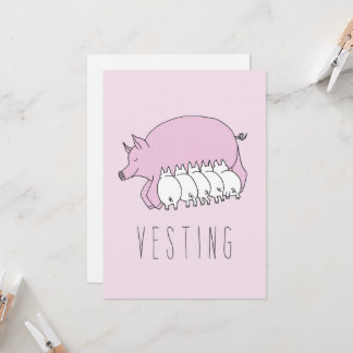 Only in Silicon Valley Greeting Card: Vesting Card