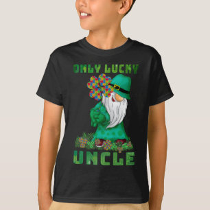 Only Lucky Uncle Gnomes Autism St Patrick's Day T-Shirt