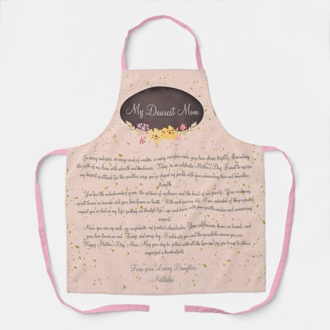 Only Mom's Love Words to Mom Apron (Front)