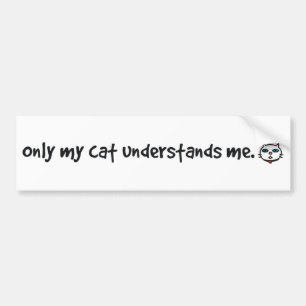 only my cat understands me bumper sticker