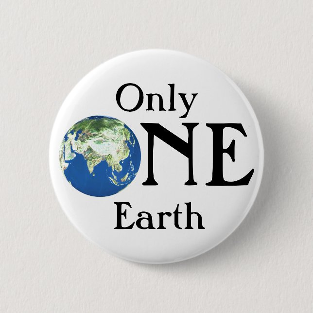 Only one Earth 2 Inch Round Button (Front)