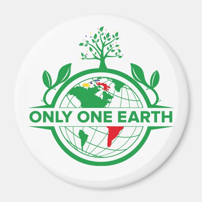 Only One Earth. Let’s Unite Save the Environment Magnet (Front)
