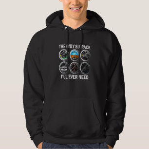 Only Six Pack  Pilot   Airplane Flight Usaf Vet Hoodie