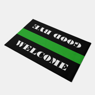 Only Stripes grass green + your background & ideas Doormat