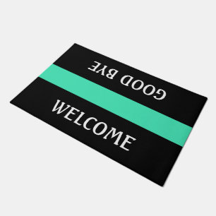 Only Stripes mint green + your background & ideas Doormat