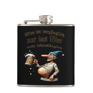 Only the beer remains cartoon for life hip flask