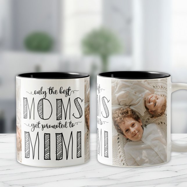 Only The Best Moms Get Promoted to Mimi Two-Tone Coffee Mug (Creator Uploaded)