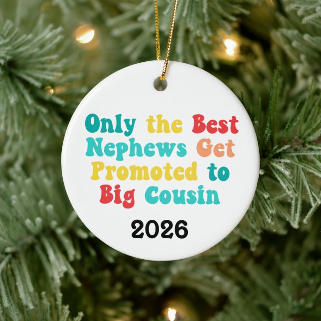 Only The Best Nephews Get Promoted To Big Cousin Ceramic Ornament (Tree)