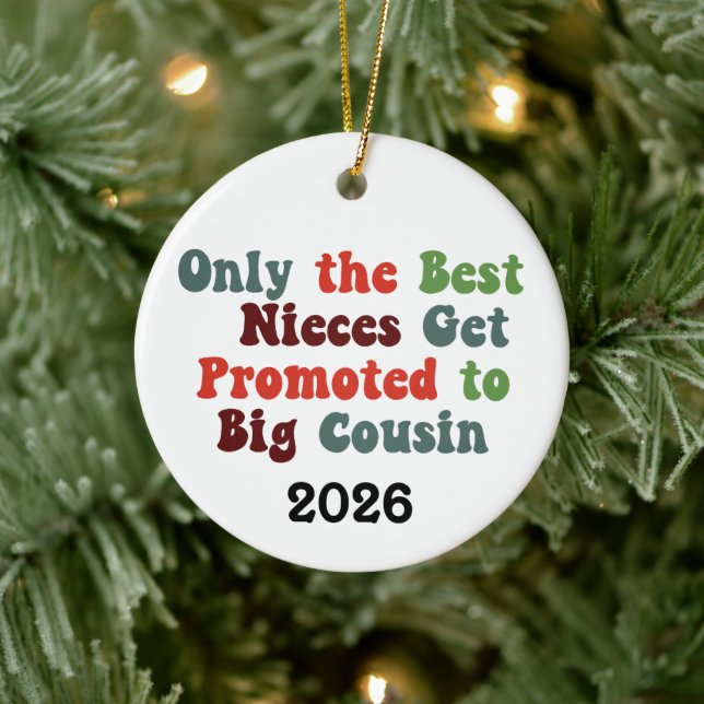 Only The Best Nieces Get Promoted To Big Cousin Ceramic Ornament (Tree)