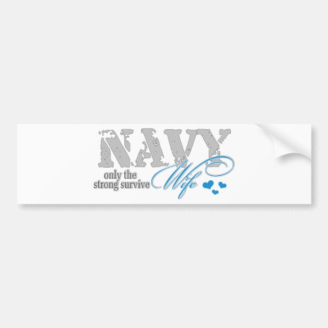 Only the strong survive Navy Bumper Sticker (Front)