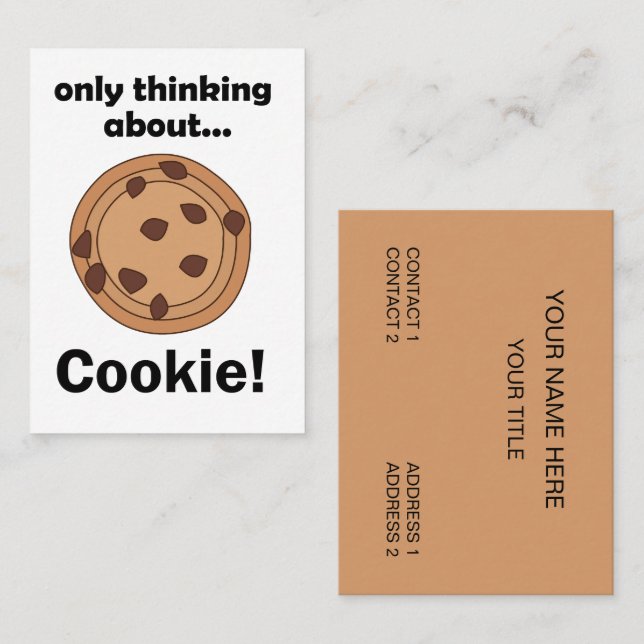 Only Thinking About Cookie Baker Restaurant Business Card (Front/Back)