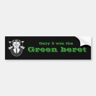 Only three win the Green beret Bumper Sticker