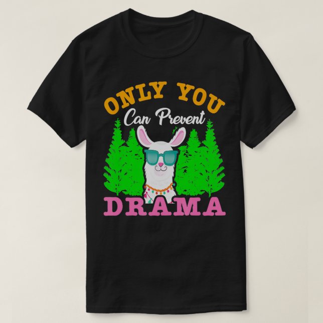 Only You Can Prevent Drama Funny Camping  T-Shirt (Design Front)
