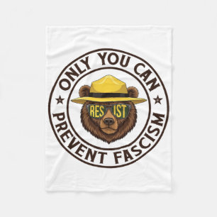 Only You Can Prevent Fascism Bear Resist National Fleece Blanket