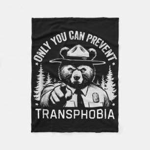 Only You Can Prevent Transphobia Nature Hiking Dem Fleece Blanket
