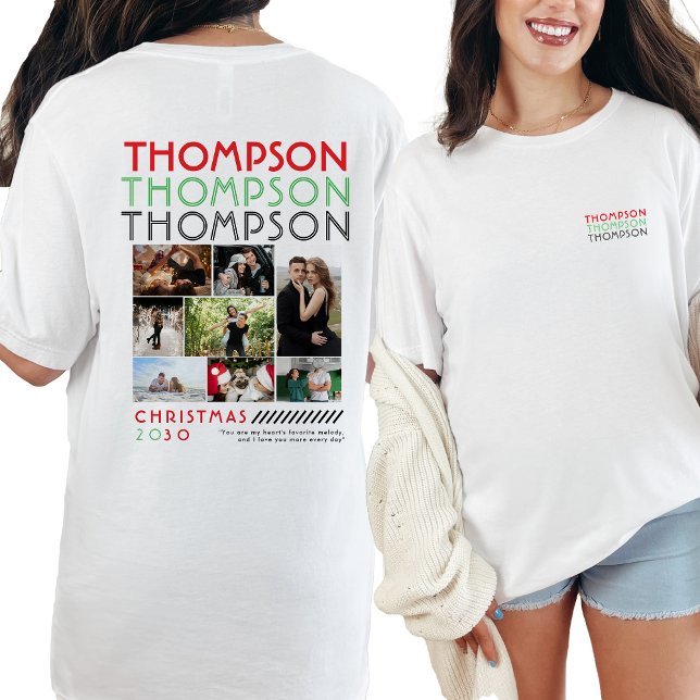 Only You Photo Collage Couples Christmas Picture T-Shirt (Creator Uploaded)