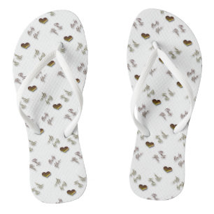 Only you. valentines love pattern with hearts. flip flops