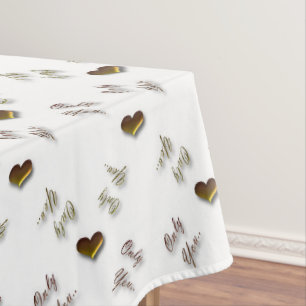 Only you. valentines love pattern with hearts. tablecloth