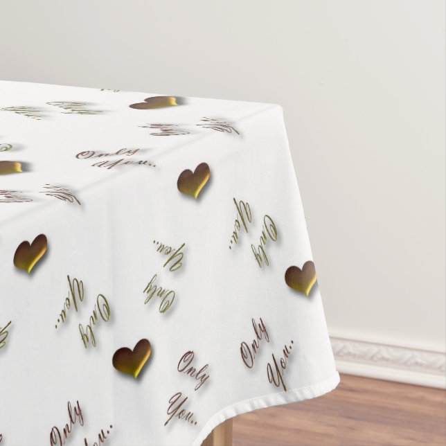 Only you. valentines love pattern with hearts. tablecloth (In Situ)