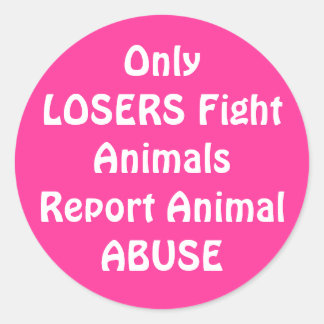 OnlyLOSERS Fight Round Pink Classic Round Sticker