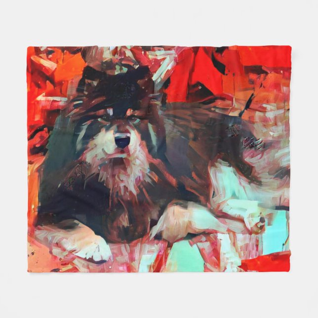 ONNI the Finnish Lapphund  fleece blanket 3 sizes (Front (Horizontal))