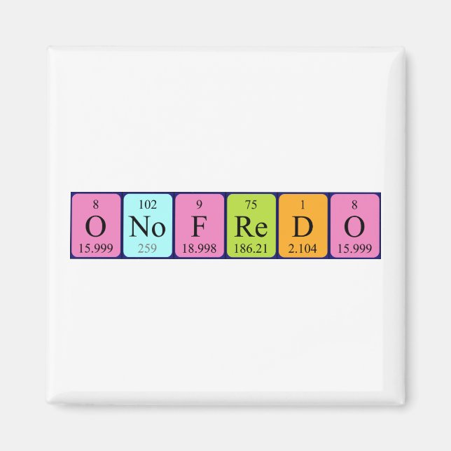 Onofredo periodic table name magnet (Front)